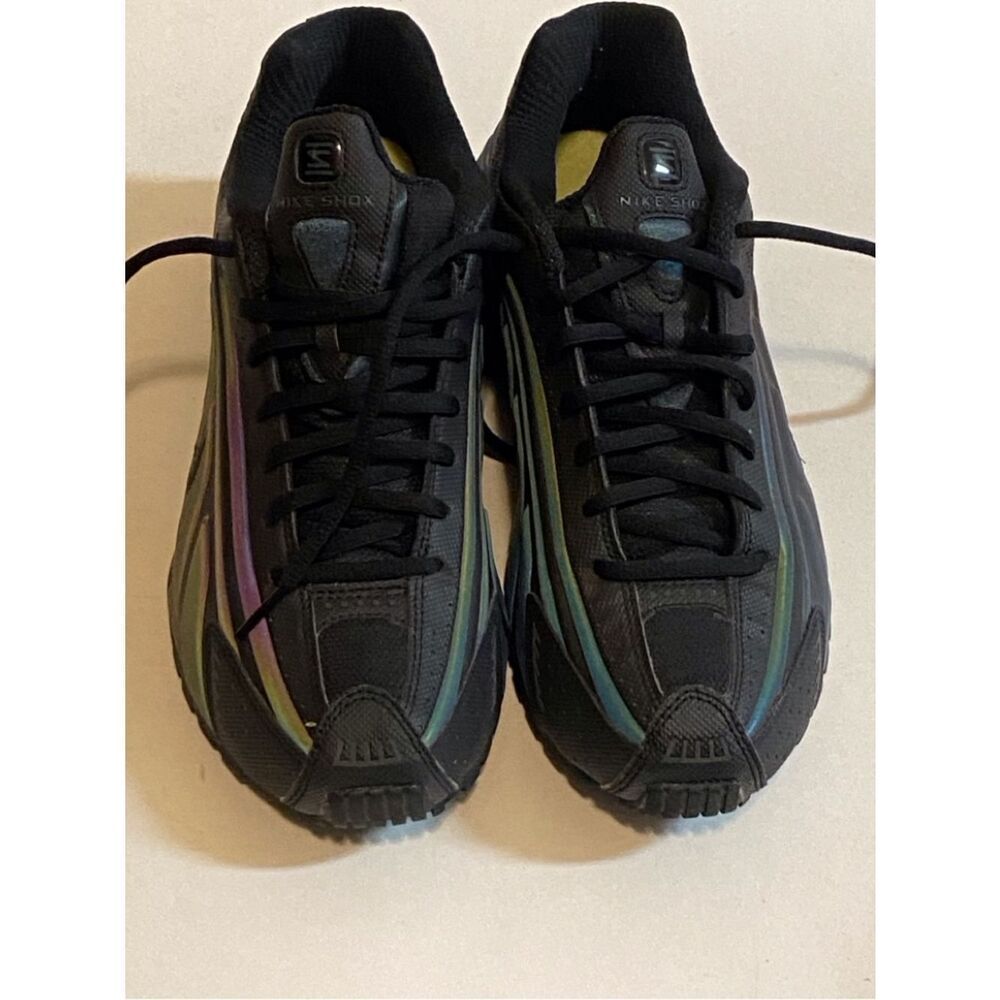 Nike Men’s Black Iridescent Green-Purple Shox Runner Size 8 - Picture 4 of 12